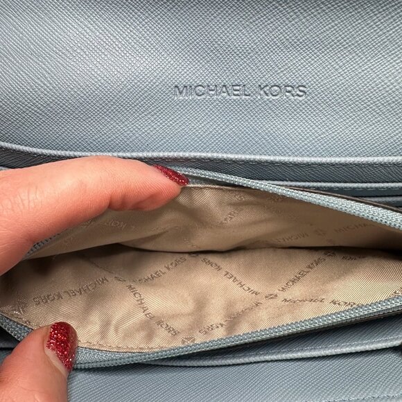 Michael Kors Women Jet Set Travel Large Trifold Wallet Clutch - ECU - Picture 7 of 7